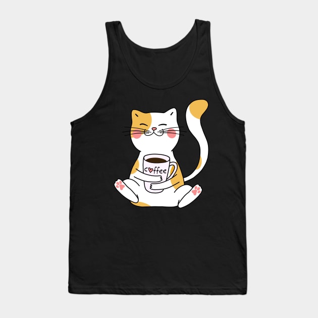 Cats and Coffee - Perfect Gift Idea for Cats and Coffee Lovers, Best for Christmas, Birthday or any Occasion, for Cat and Coffee Lover Girls, Boys, Men, Women, Wife, Husband, Grandma, Grandpa, Tank Top by Fanboy04